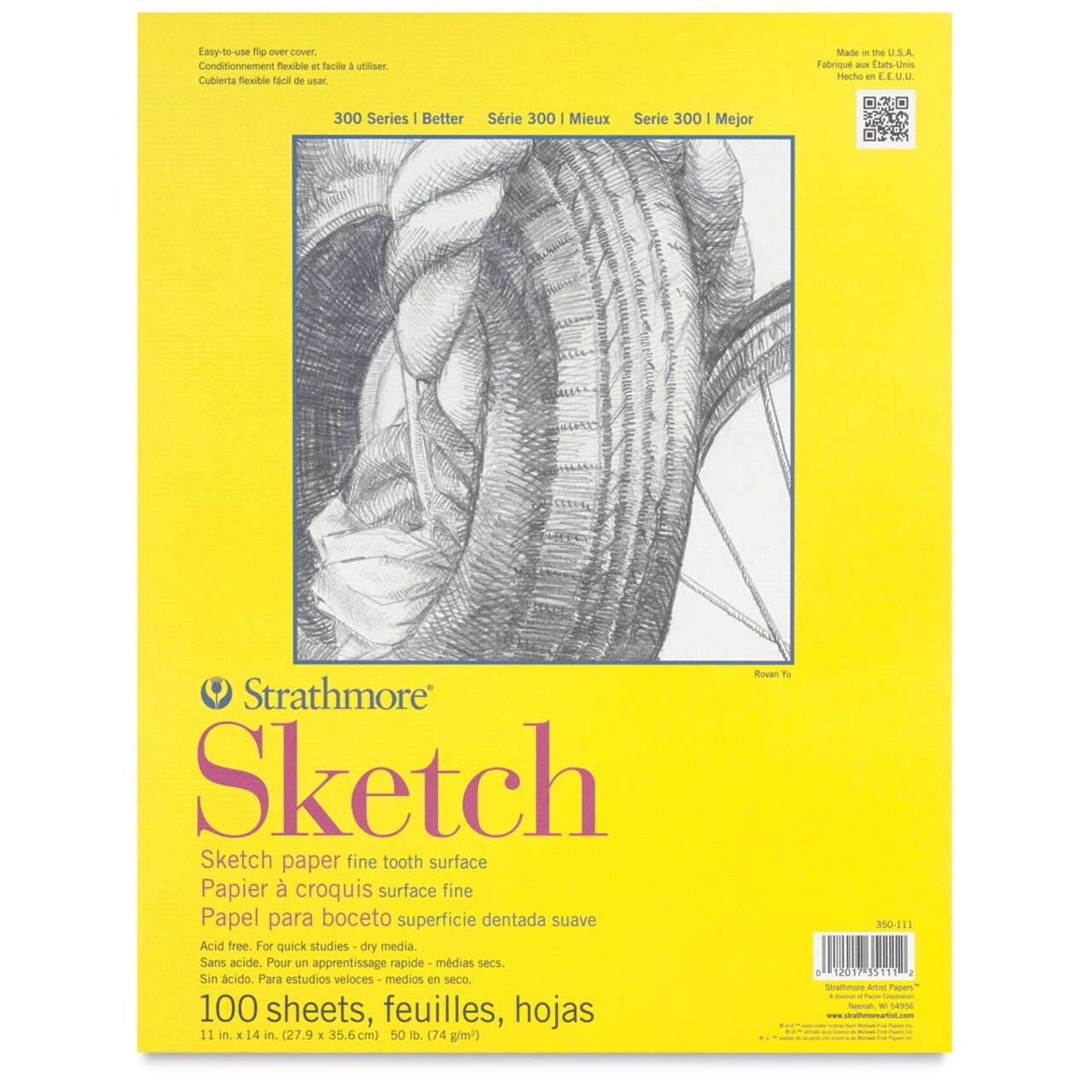 Strathmore 300 Series Sketch Pad - 11" x 14", 50 lb, 100 Sheets